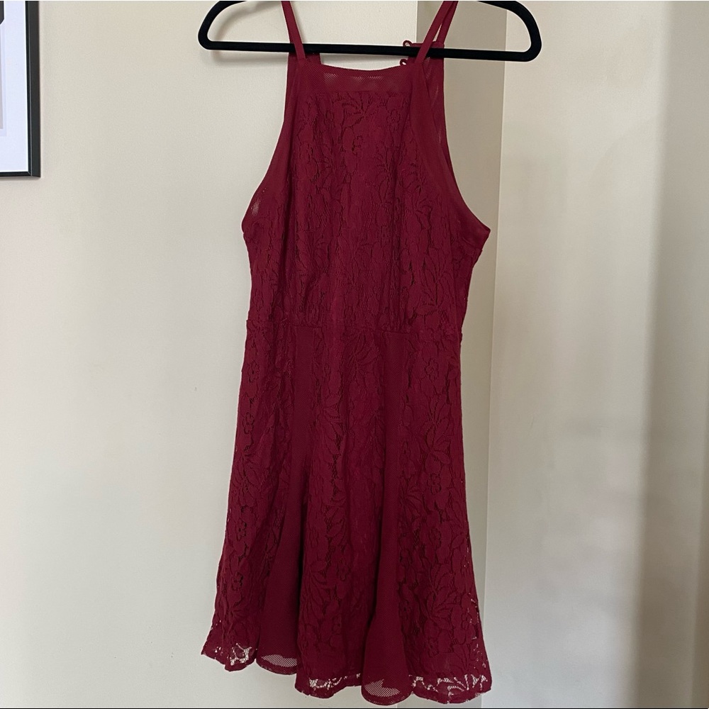 Red Lace Skater Dress
